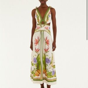 FARM Rio White Floral Maxi Dress
